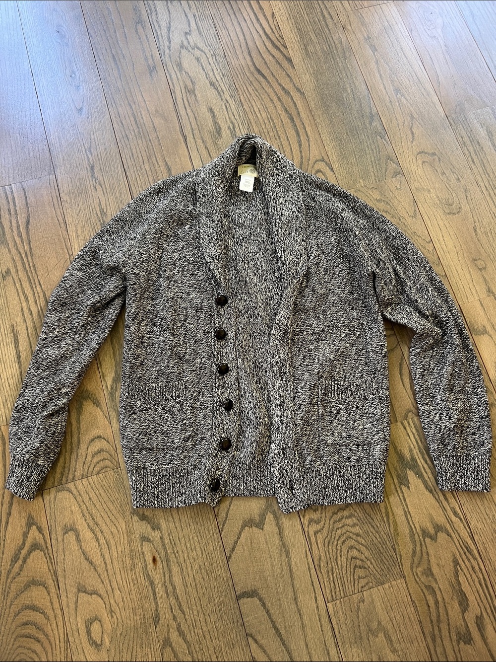 Boys  Marled Gray Shawl Cardigan Sweater - Classic Button Front